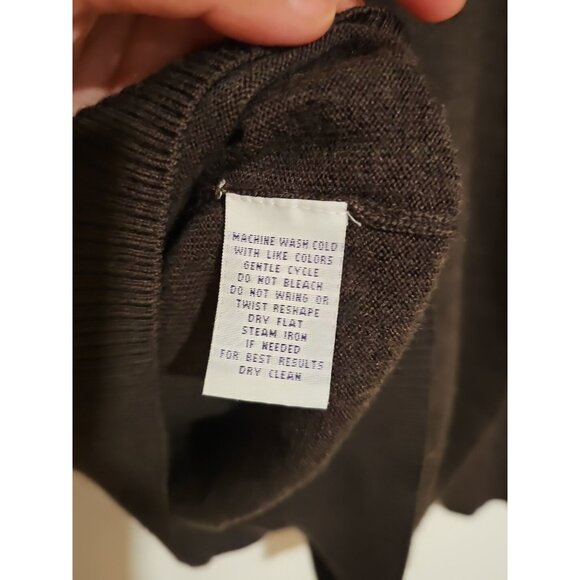 Alan Flusser Argyle Mens Sweater Merino Wool Large Dark Brown Preppy Old Money - Picture 4 of 6